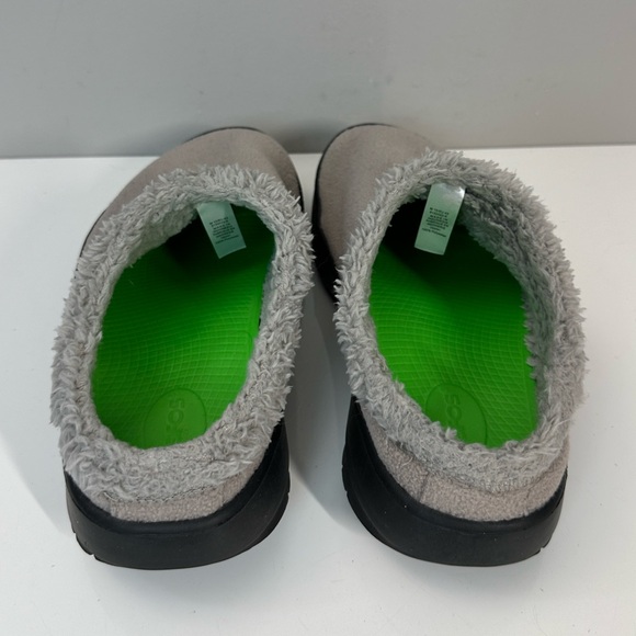 Oofos Oocoozie Mule Gray Sherpa Comfort Recovery Slip On Shoes Size 10 main image 15